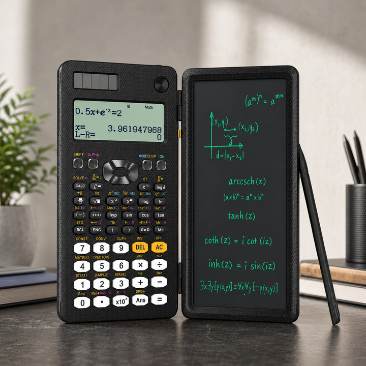Mini Scientific Calculator with LCD Writing Tablet Notepad Office School Supplies