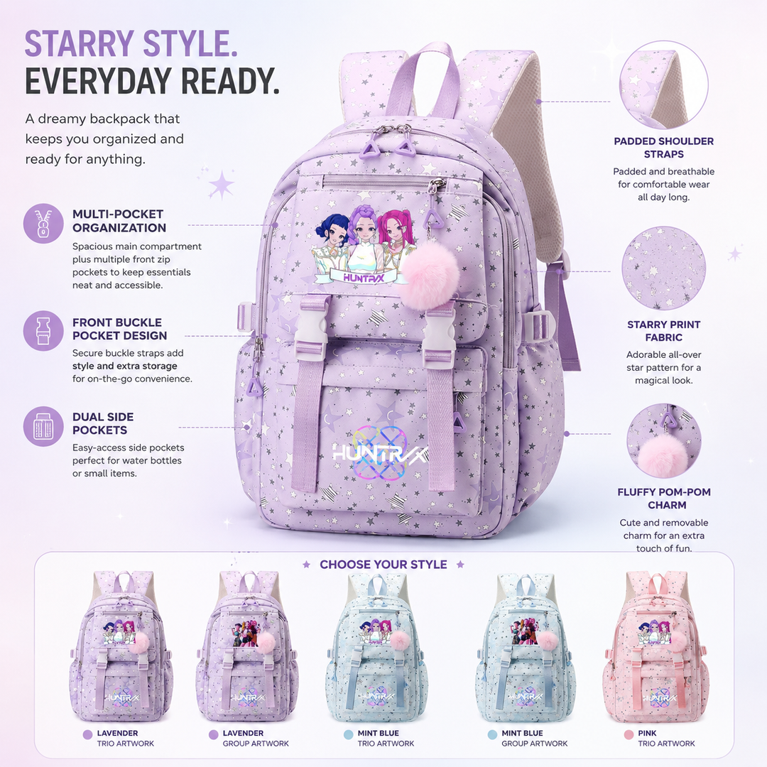 Girls KPop Demon Hunters Huntrix School Backpack