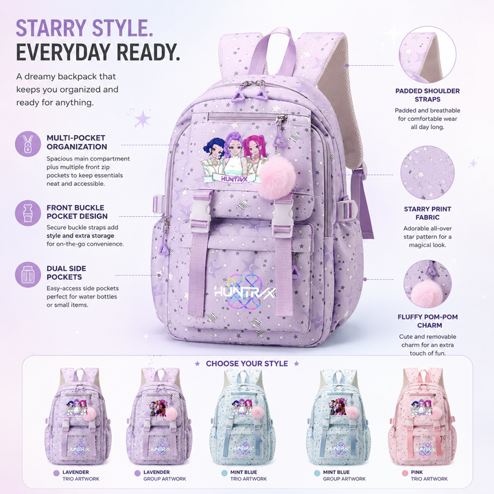 Girls KPop Demon Hunters Huntrix School Backpack