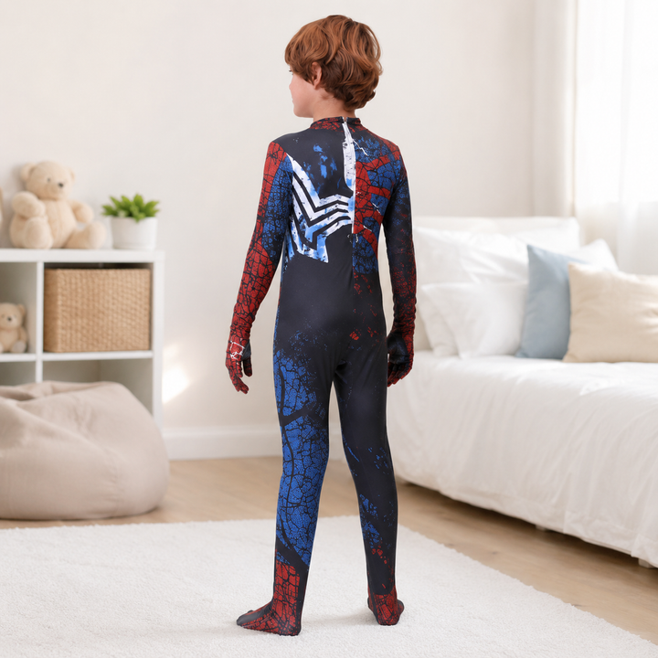 Kids Spider Web Zentai Bodysuit Costume for Boys Halloween
