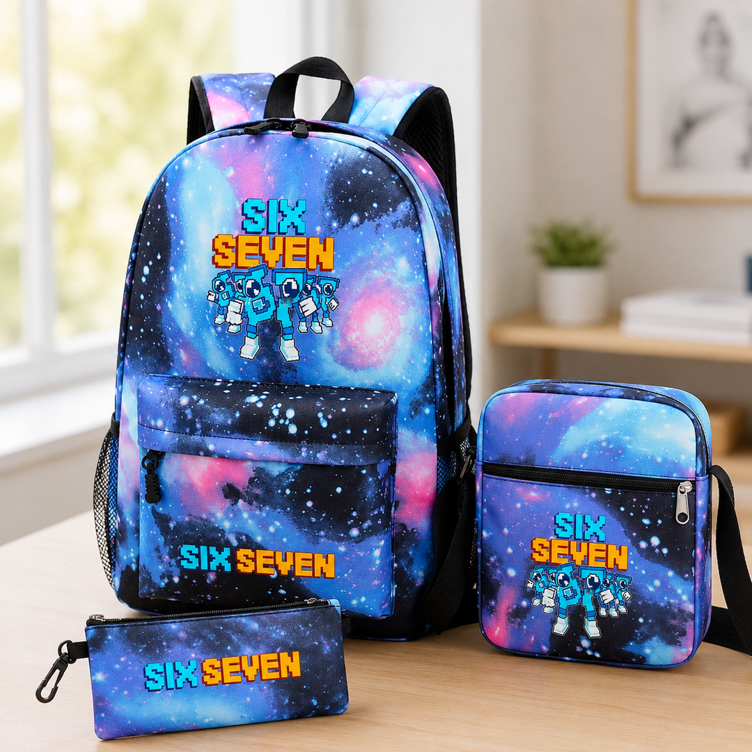 67 Six Seven Backpack 3-Piece Set with Crossbody Bag and Pencil Case for School