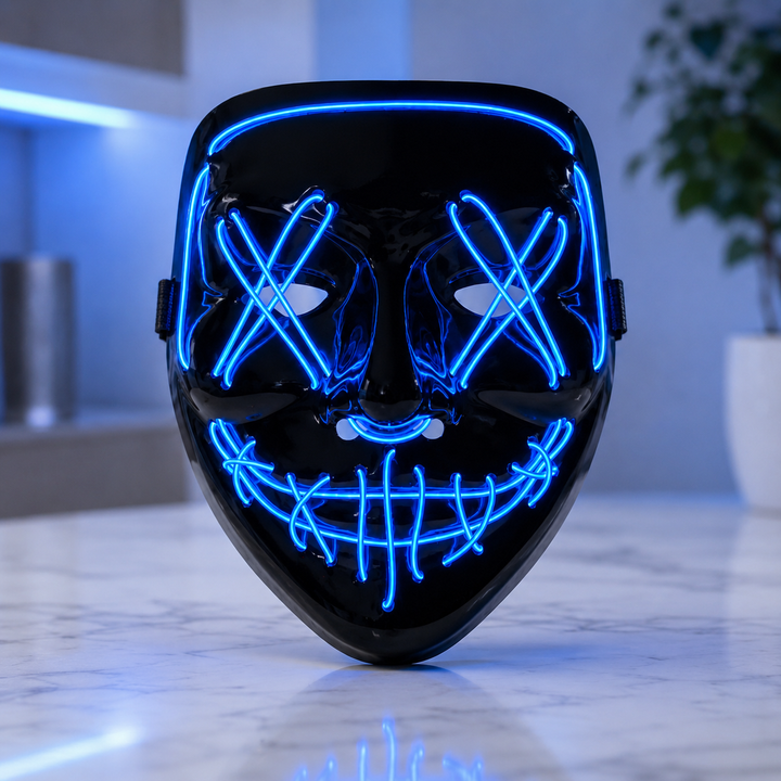LED Purge-Style Glow Mask Light Up Halloween Costume Mask