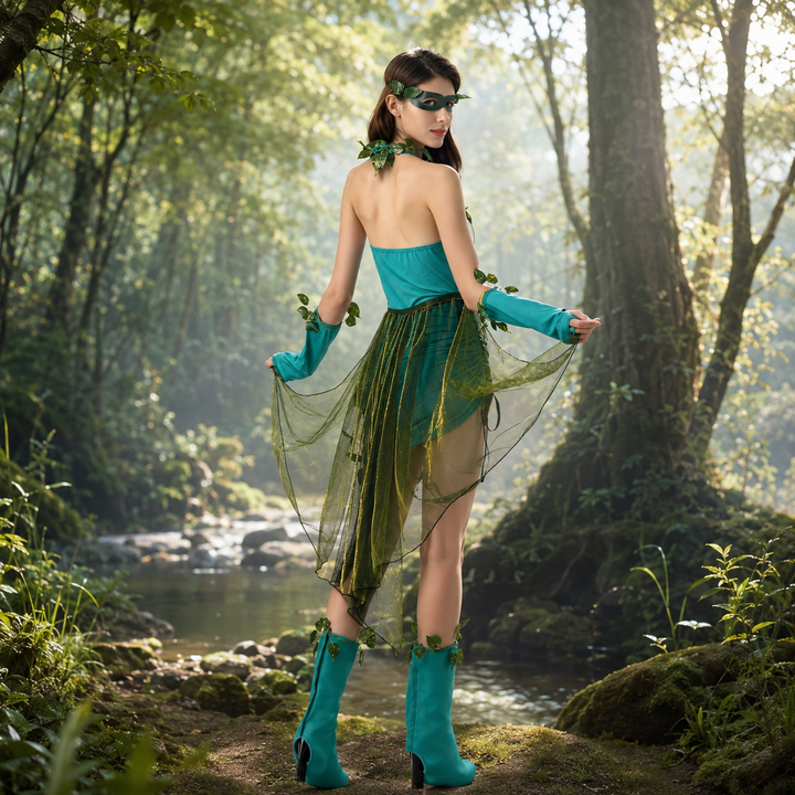 Forest Nymph Costume with Leaf Accents Halloween Costume