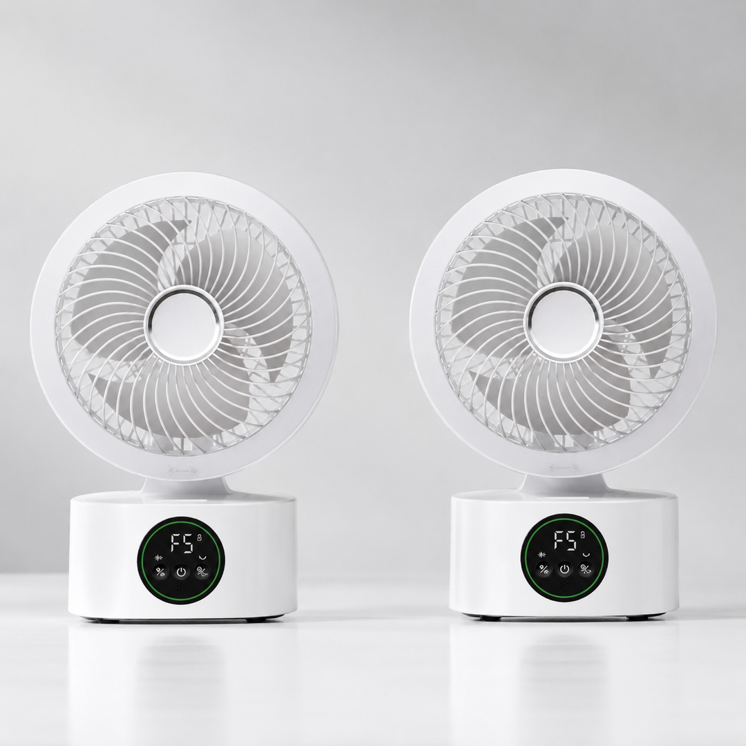 Wall-Hanging Fan Remote Voice USB Rechargeable Folding Nightlight Cooler