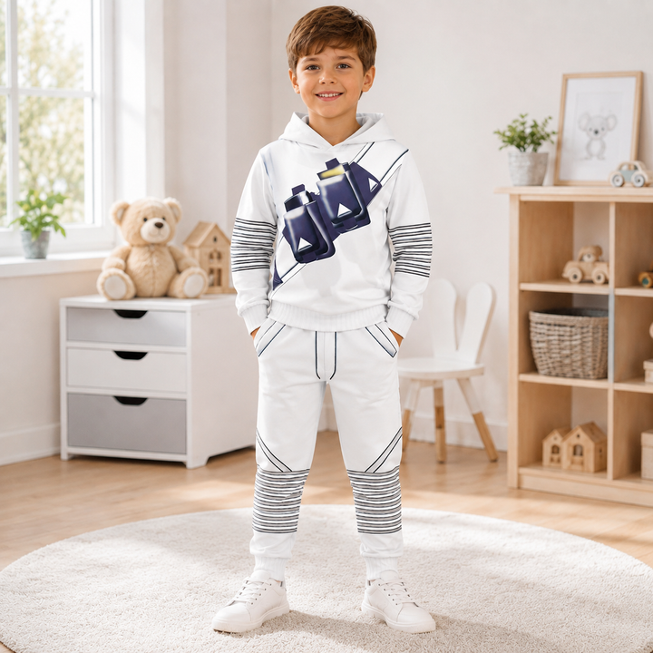 Marshmello DJ Costume Set with Hoodie Joggers and Mask for Kids