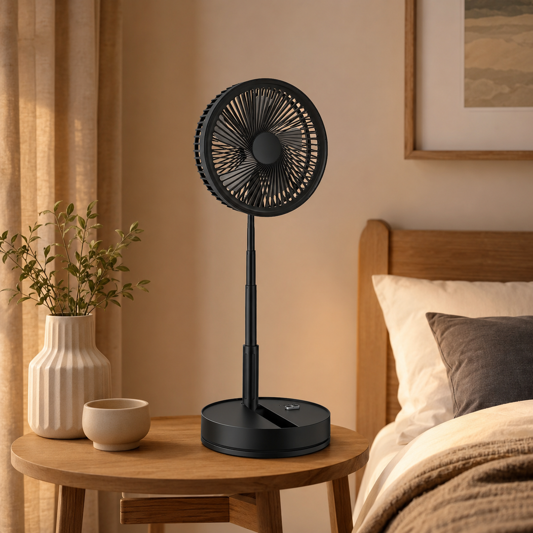 Telescopic Foldable Fan 7200mAh USB Rechargeable Portable Outdoor Floor