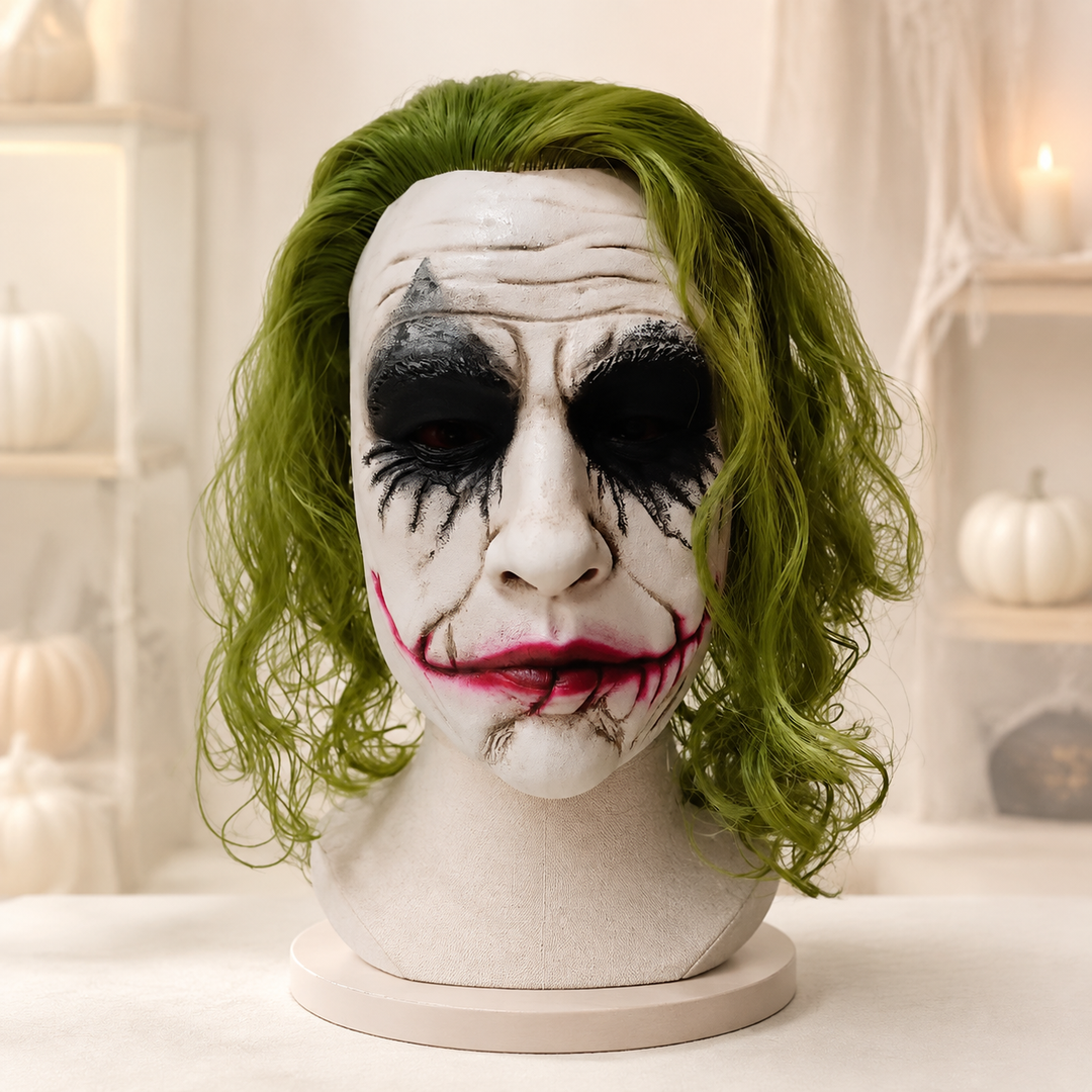 Joker Green Hair Clown Latex Mask for Adult Halloween
