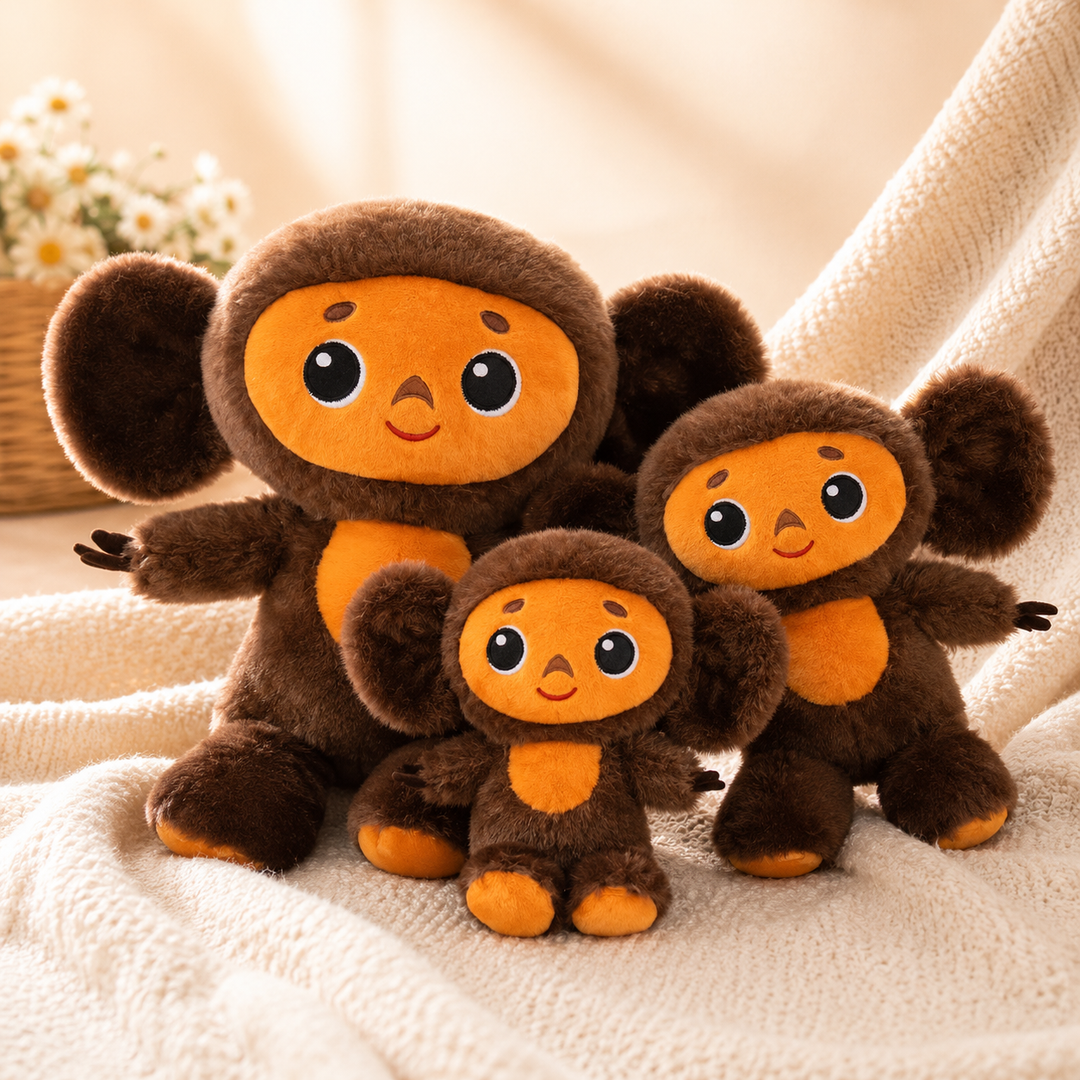 Adorable Big-Eared Brown Cartoon Plush Soft Stuffed Kids Gift
