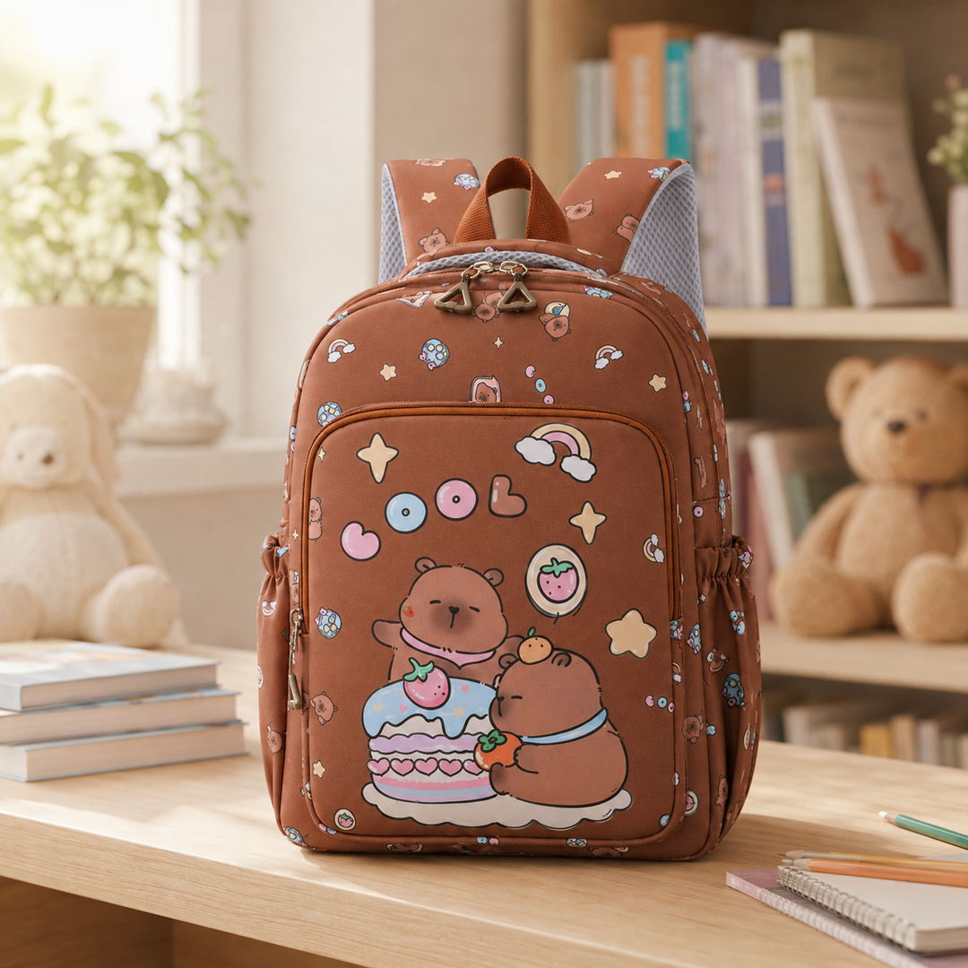 Kapibala Capybara Girls School Backpack for Primary Students