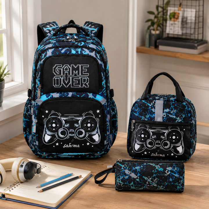 Camouflage Graffiti 3 In 1 Kids School Backpack Primary Boys Girls