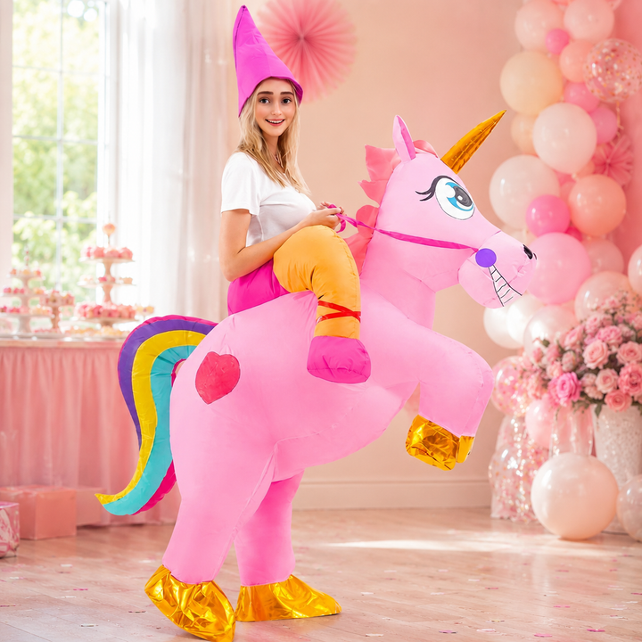 Inflatable Unicorn Ride-On Costume for Adult Halloween