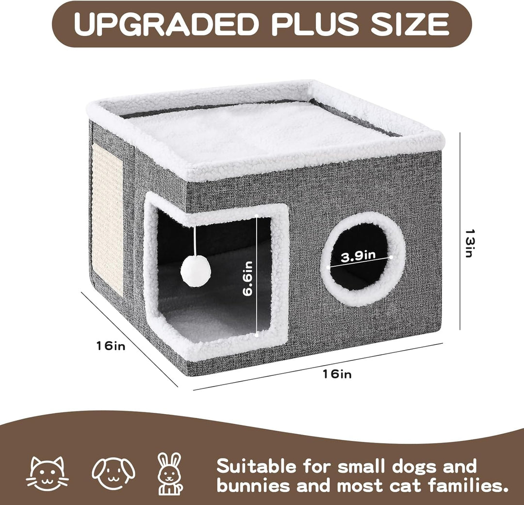 Cat Cave with Scratch Pad and Condo
