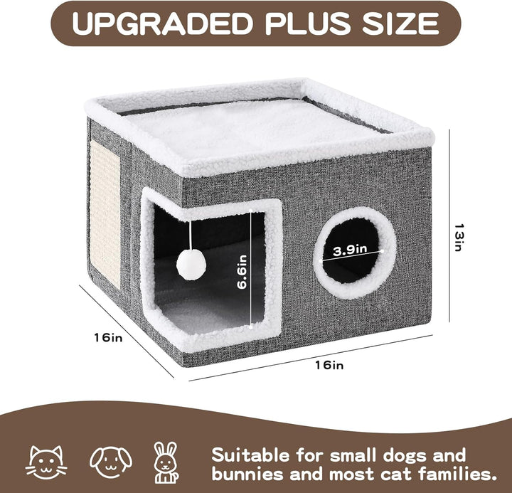Cat Cave with Scratch Pad and Condo