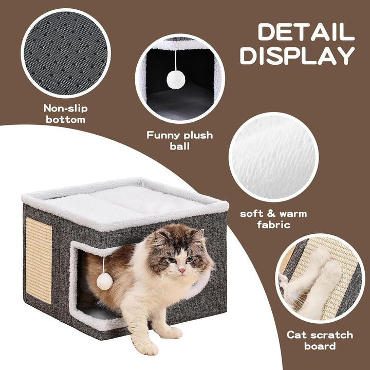 Cat Cave with Scratch Pad and Condo