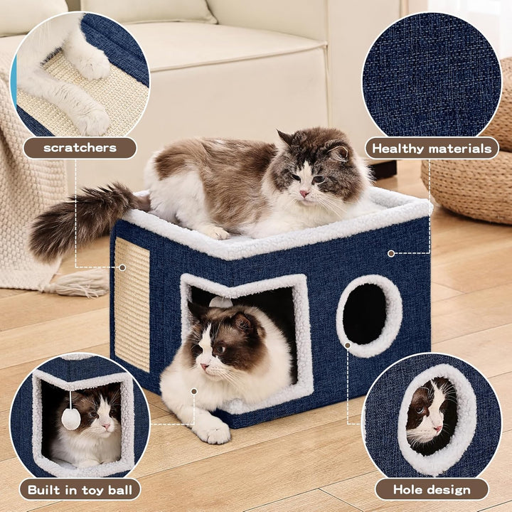 Cat Cave with Scratch Pad and Condo