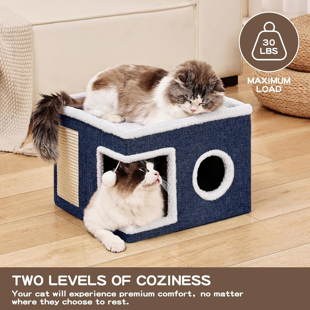 Cat Cave with Scratch Pad and Condo