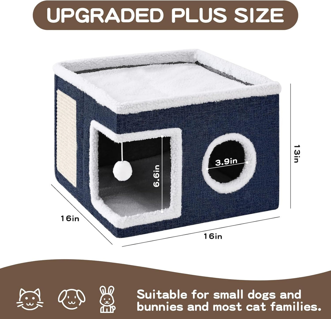 Cat Cave with Scratch Pad and Condo