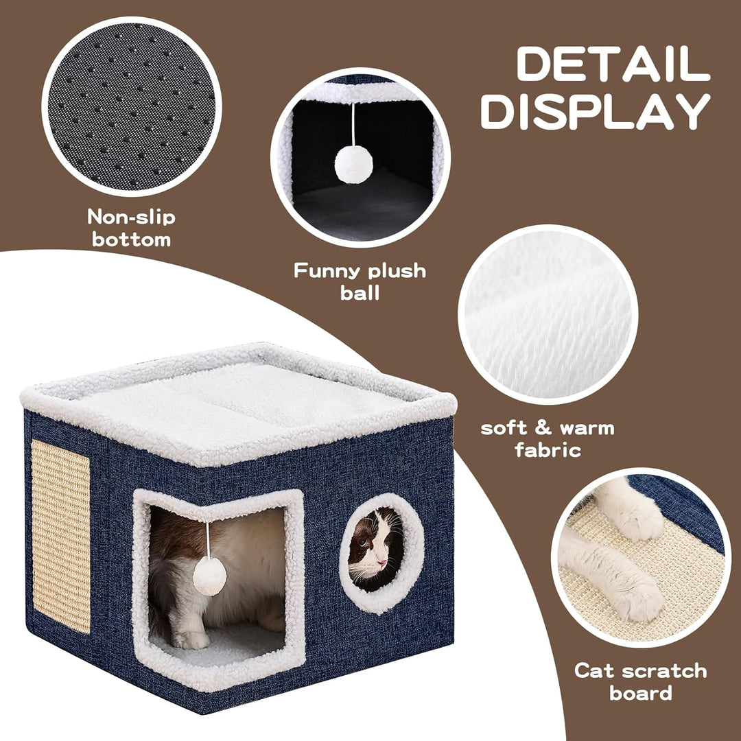 Cat Cave with Scratch Pad and Condo