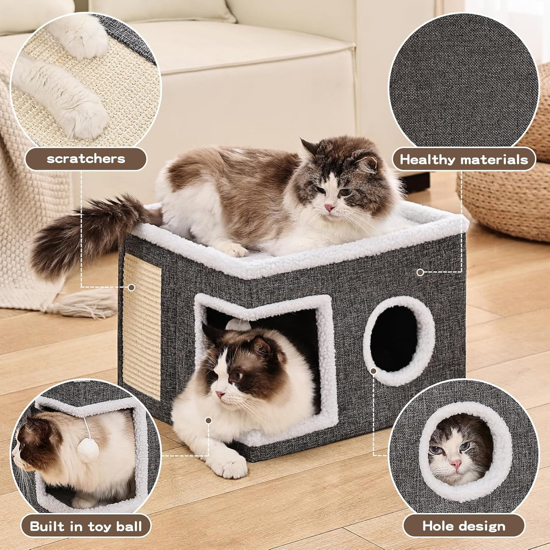 Cat Cave with Scratch Pad and Condo