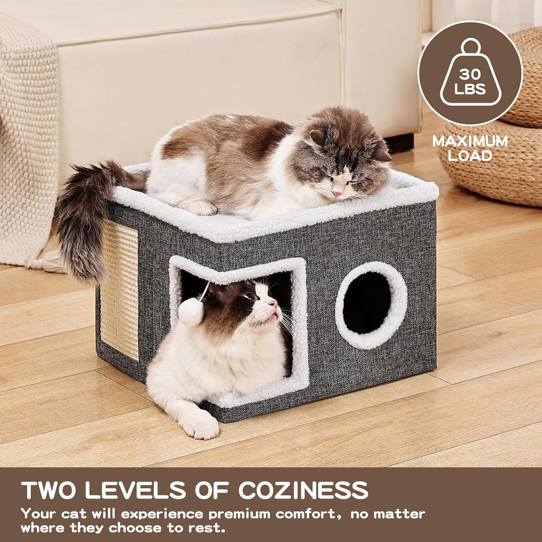 Cat Cave with Scratch Pad and Condo