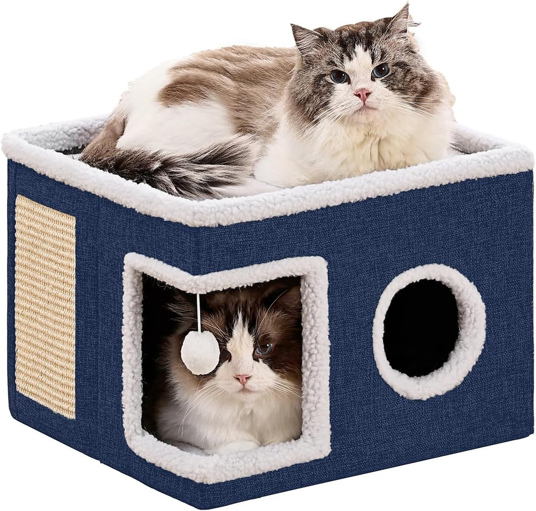 Cat Cave with Scratch Pad and Condo