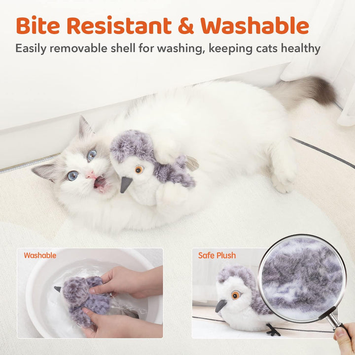 Cat Toy Flapping Bird Interactive Kicker Catnip Rechargeable