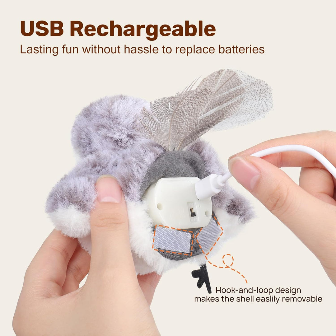 Cat Toy Flapping Bird Interactive Kicker Catnip Rechargeable