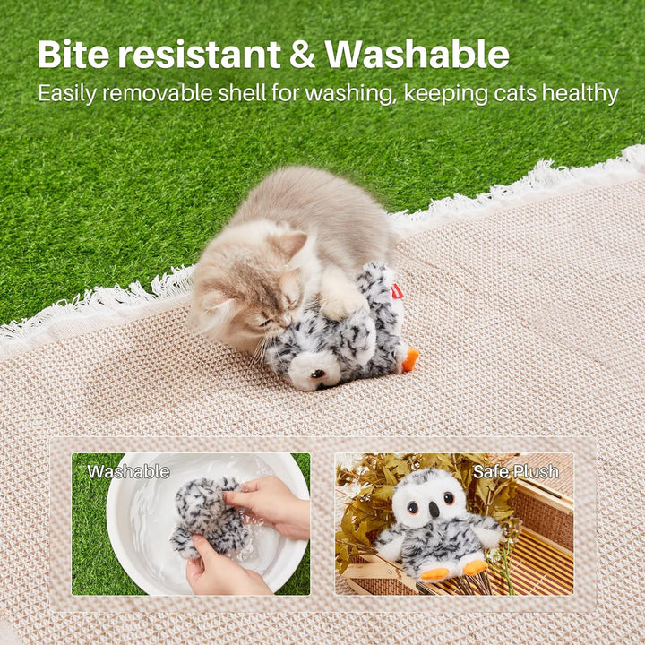 Cat Toy Flapping Bird Interactive Kicker Catnip Rechargeable