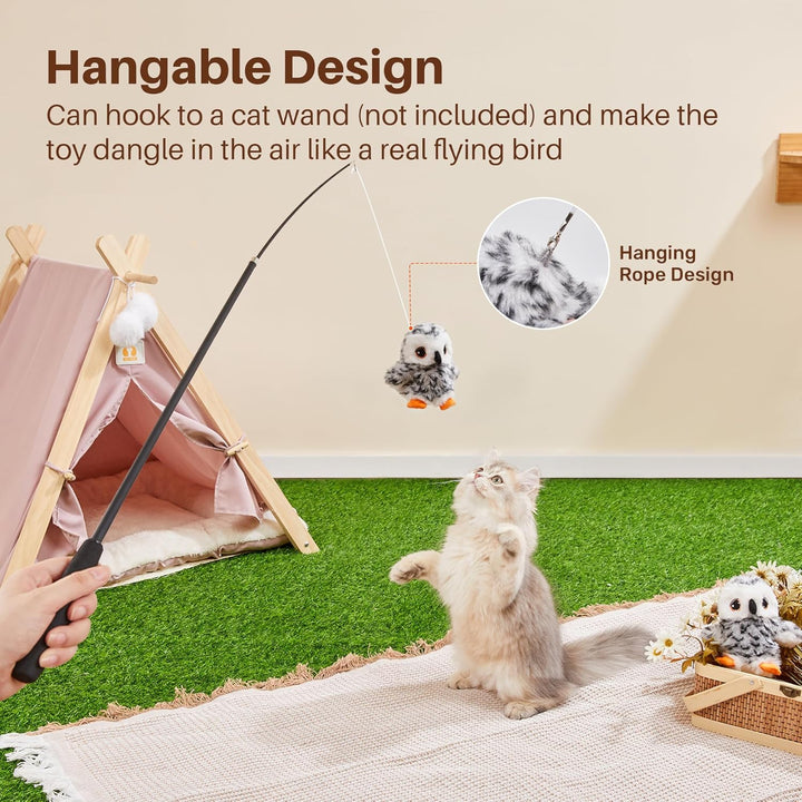 Cat Toy Flapping Bird Interactive Kicker Catnip Rechargeable
