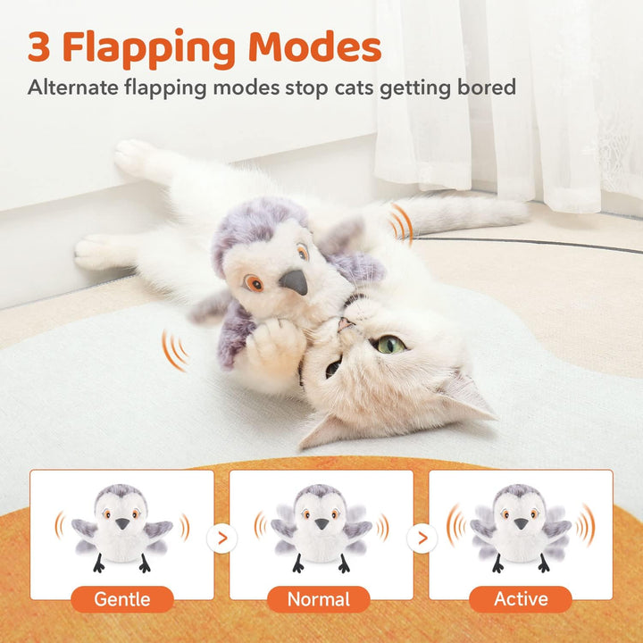 Cat Toy Flapping Bird Interactive Kicker Catnip Rechargeable