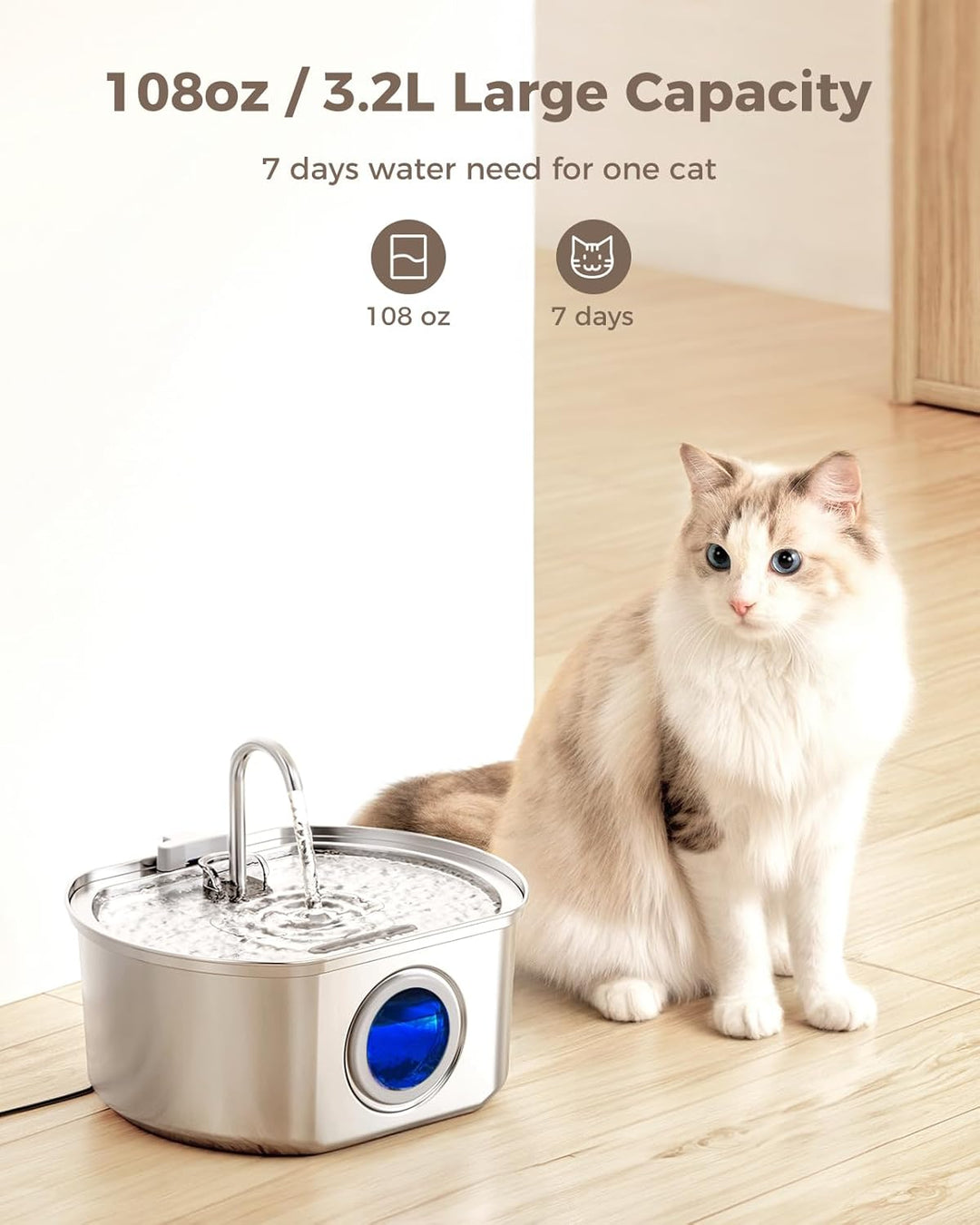 Automatic Cat Water Fountain Dispenser Pet Drinking Bowl
