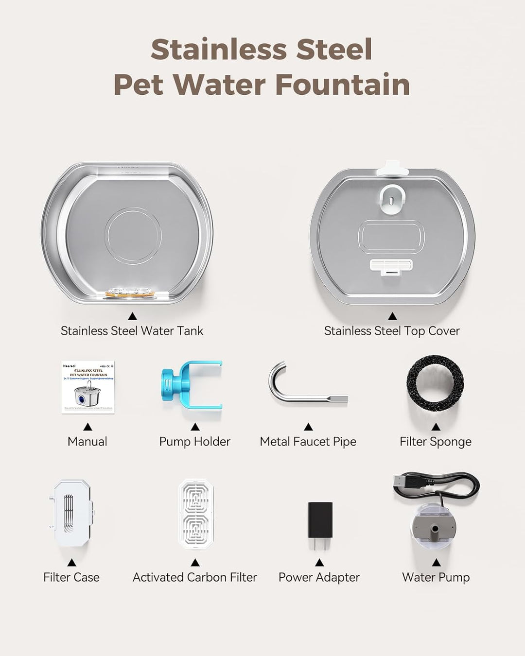 Automatic Cat Water Fountain Dispenser Pet Drinking Bowl