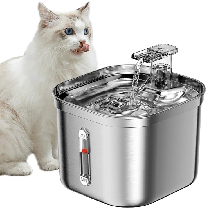 Cat Water Fountain Automatic Pet Feeder Stainless Steel Dispenser