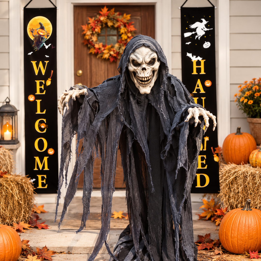 Halloween Welcome Banner Set for Haunted Porch Door Decoration