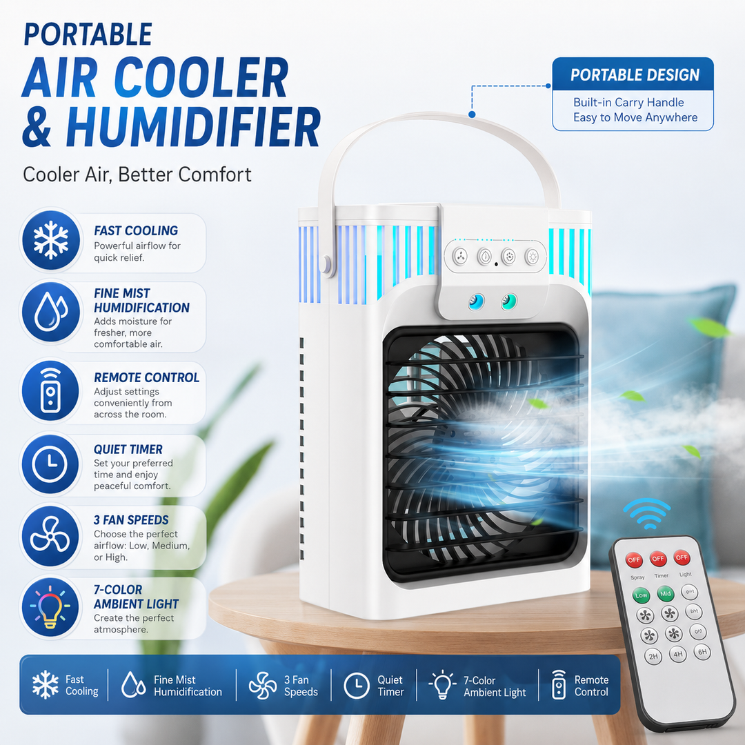 USB Desktop Mist Spray Fan Portable Personal Cooler Water Tank Silent Office