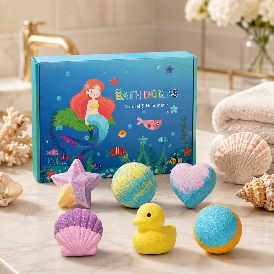 Organic Bath Bombs Set Surprise Toys Essential Oil Moisturizing Kids Gift