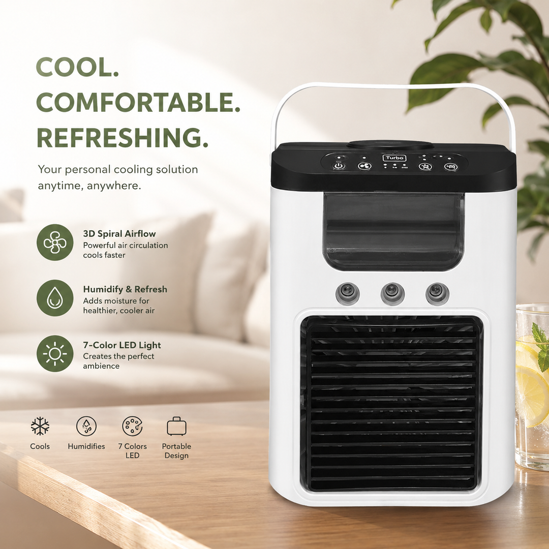 Mini Portable Air Conditioner Fan 7 Color LED Evaporative Air Cooler
