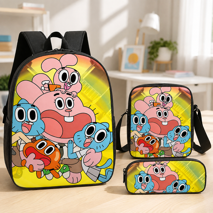 Boys Amazing World of Gumball School Backpack Set