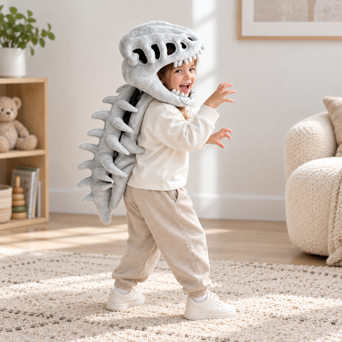 Dinosaur Plush Exoskeleton Costume Kids and Adult Halloween Outfit