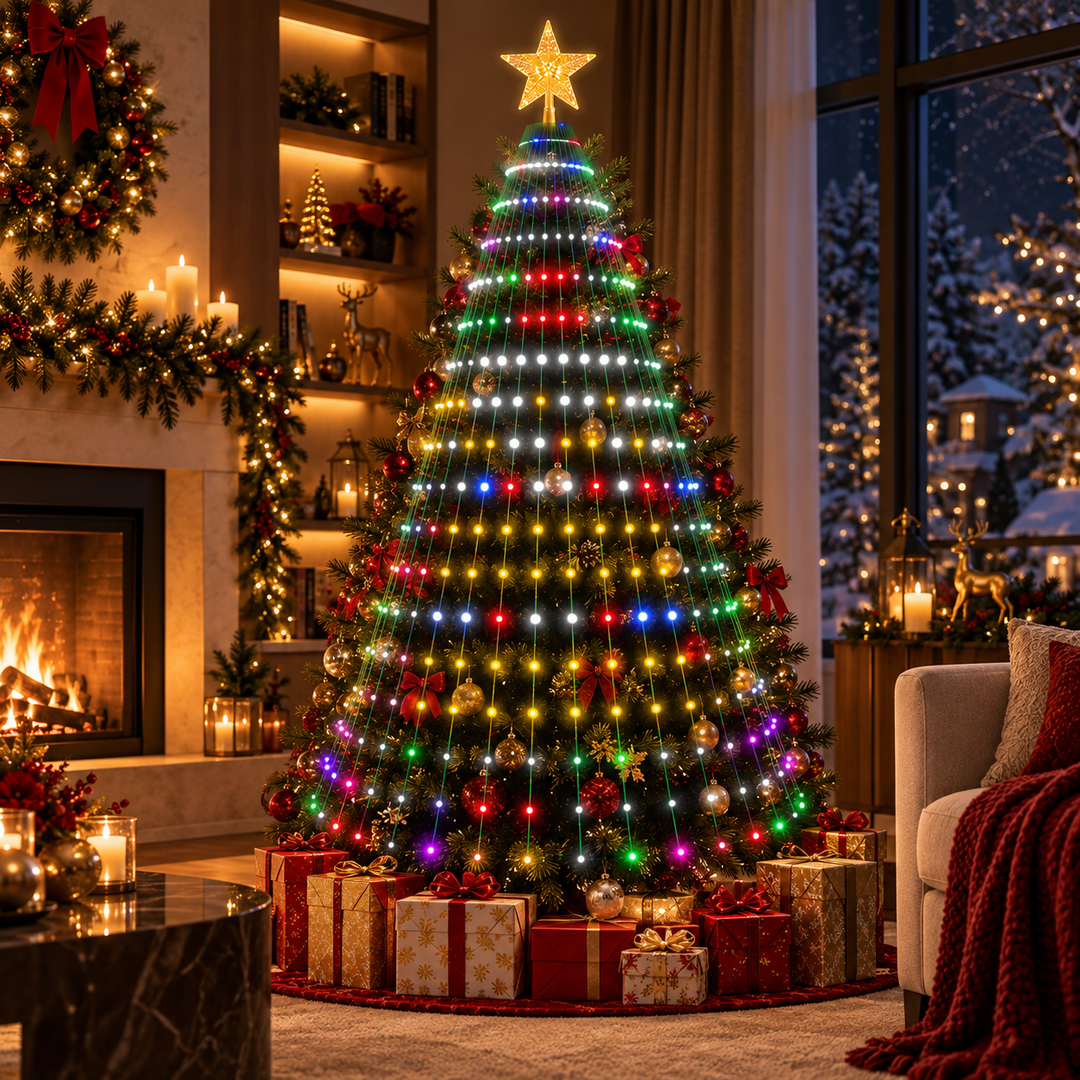 Smart Christmas Tree Lights with Star Topper App Remote LED Strands