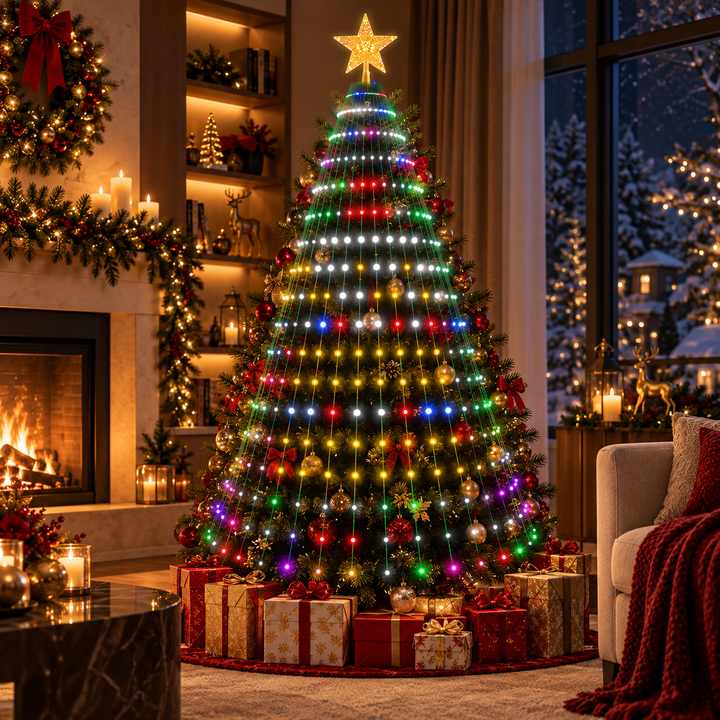 Smart Christmas Tree Lights with Star Topper App Remote LED Strands