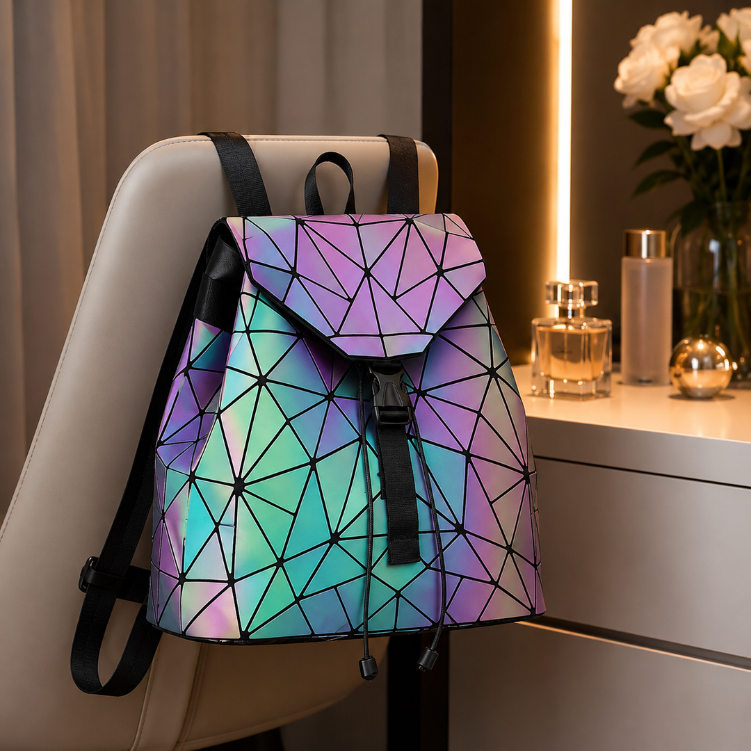 Luminous Sequin School Backpack Drawstring Triangle Reflective Women Student Fashion