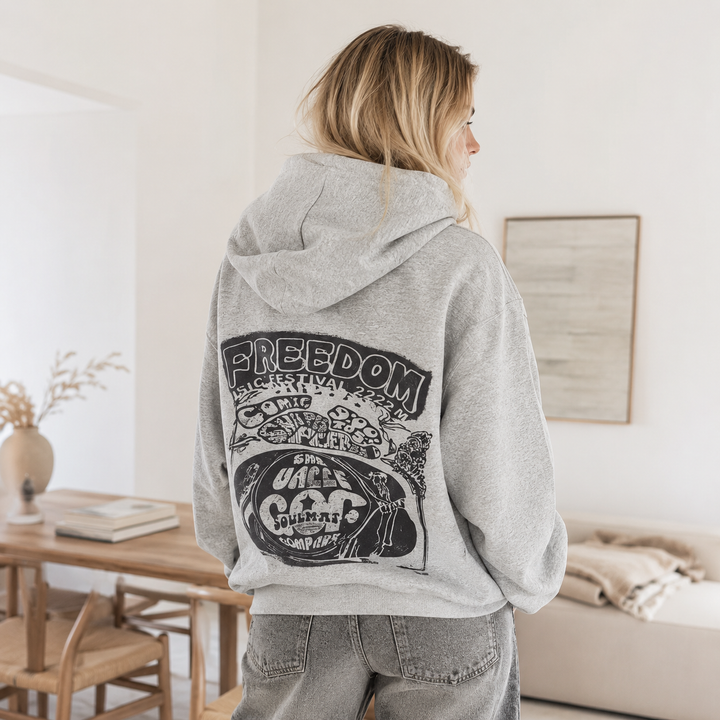 Vintage Festival Graphic Freedom Hoodie Unisex Sweatshirt