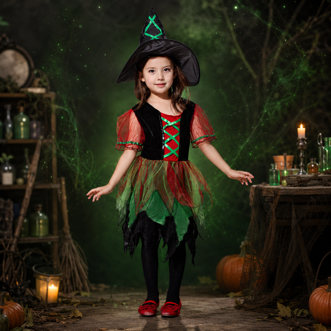 Girls Witch Costume with Hat Halloween Costume