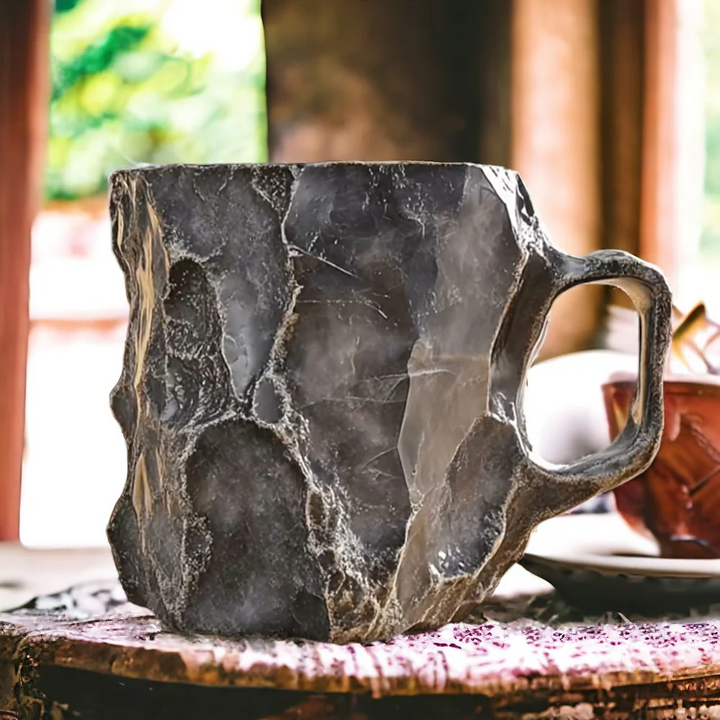 Coffee Mug Crystal Stone Design Circular Ceramic Drinkware