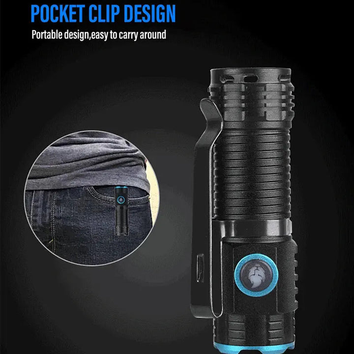Rechargeable LED Flashlight Torch Compact Design
