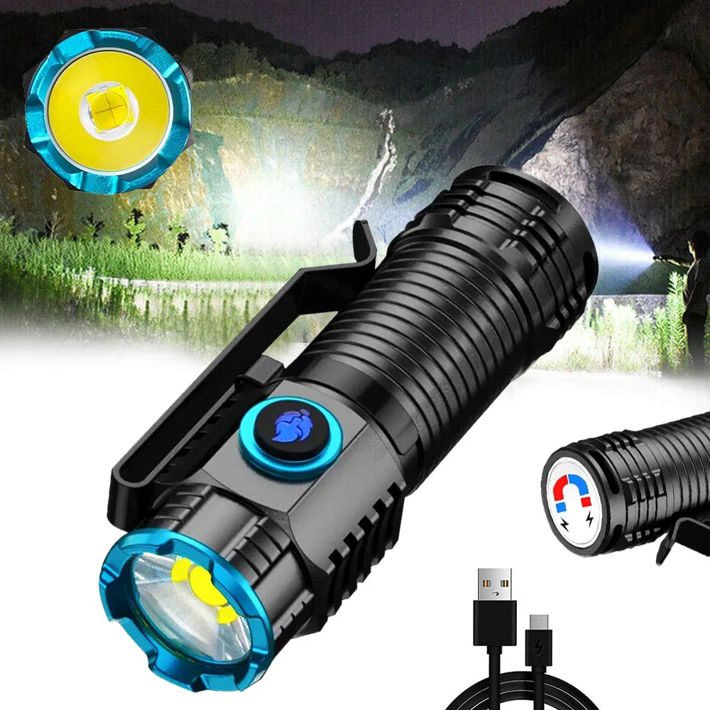 Rechargeable LED Flashlight Torch Compact Design