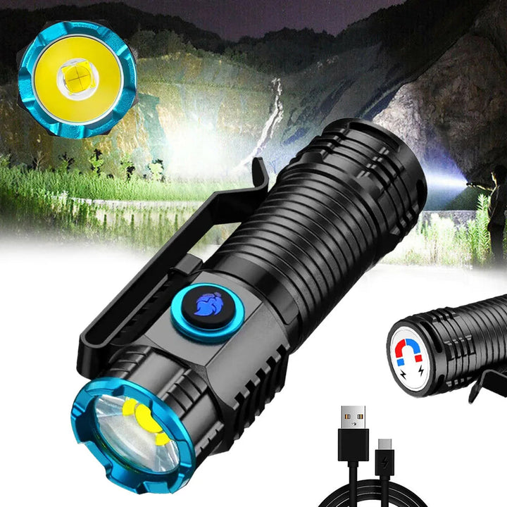 Rechargeable LED Flashlight Torch Compact Design