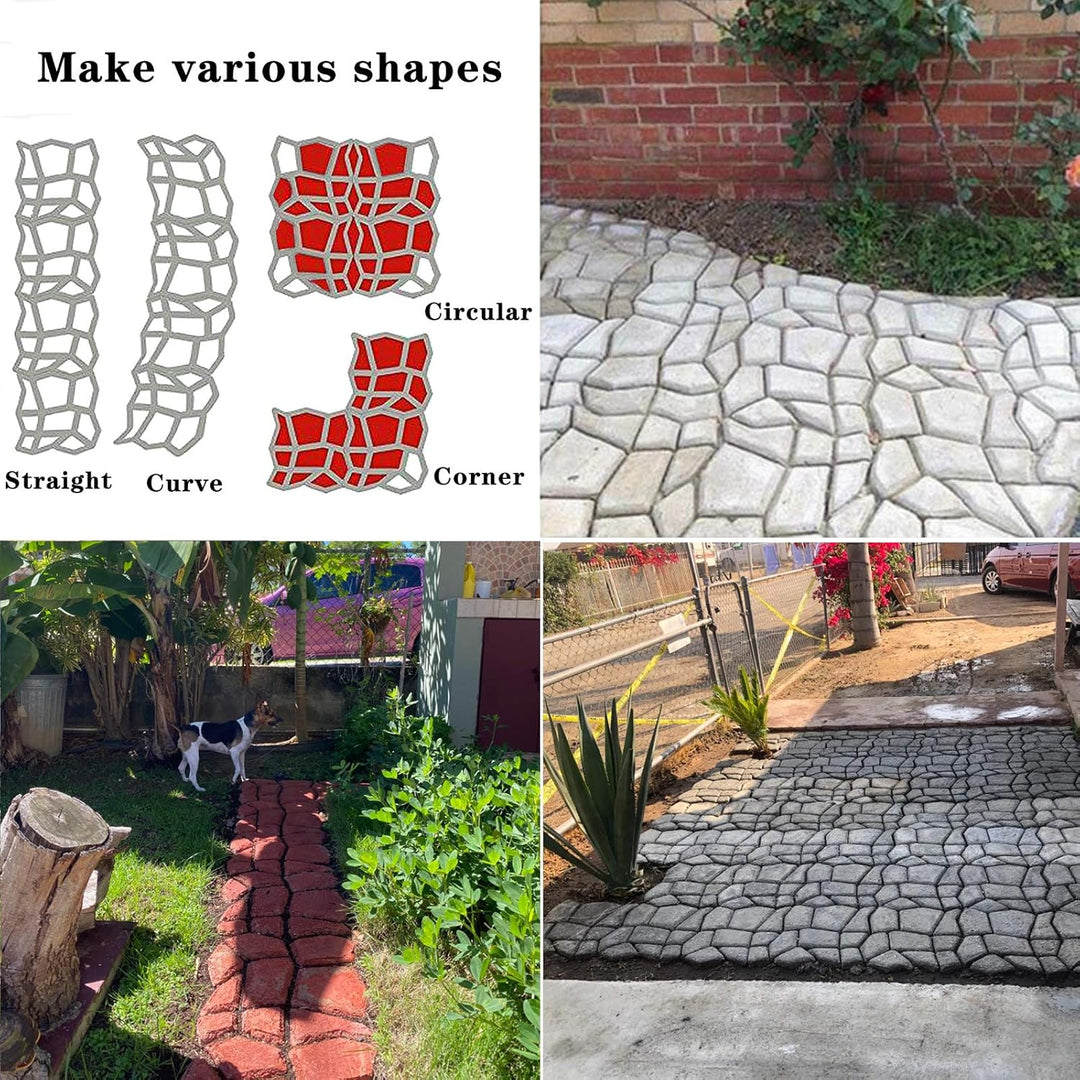 Concrete Paving Molds Stepping Stone Walk Path Maker 2 Pack