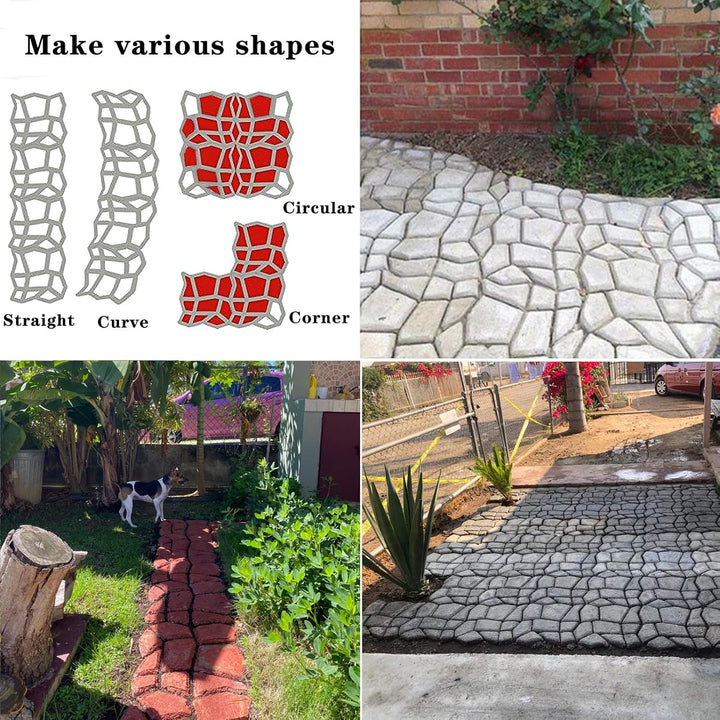 Concrete Paving Molds Stepping Stone Walk Path Maker 2 Pack